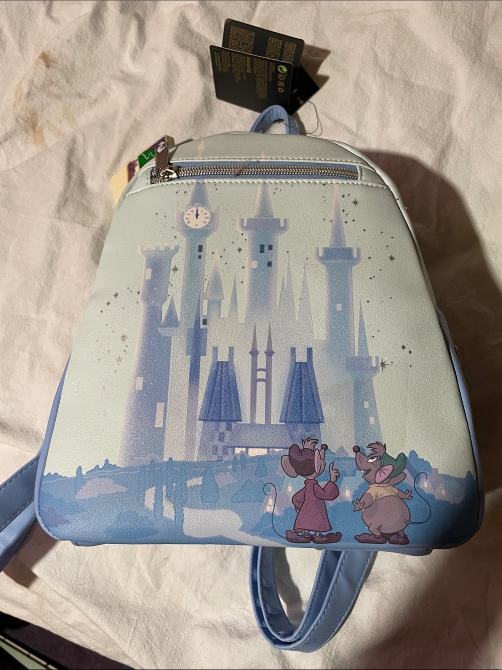 Disney Light Blue Cinderella Castle Mini Backpack